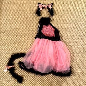 Little Girls Pink & Black Pussycat Dance Costume